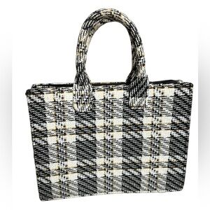 Stylish Black and White Plaid Women's Bag